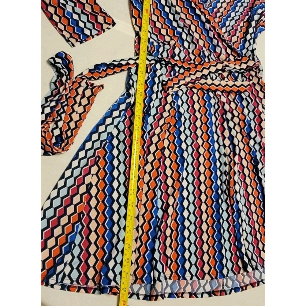 Danny & Nicole Size 12 Faux Wrap Knee Length Knit Dress Church Career Travel - Picture 6 of 12